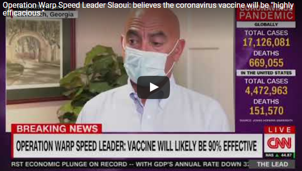Vidéo : Moncef Slaoui annonce un vaccin contre le coronavirus à 90% d’efficacité
