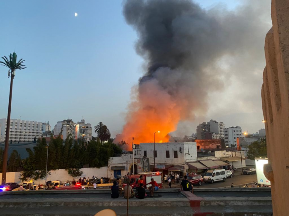 Incendie dans des locaux commerciaux d'un Foundouk traditionnel à Casablanca