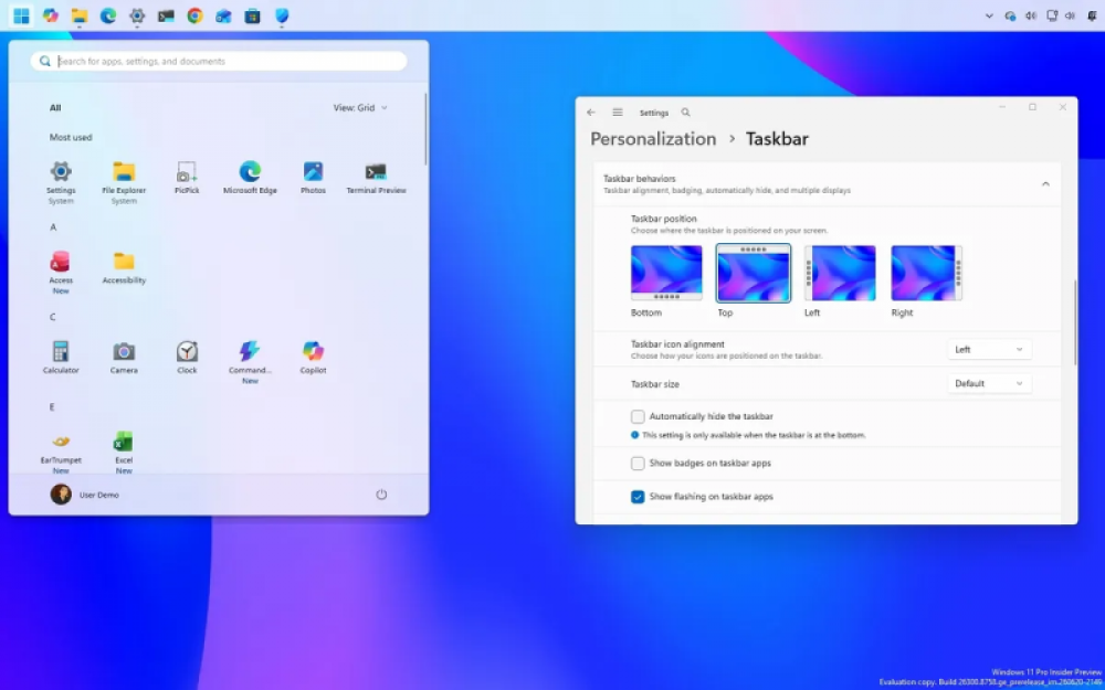 Windows 11 : voici les 7 nouveautés de la mise à jour 26H2, dont la barre des tâches déplaçable