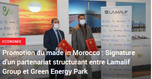 Promotion du made in Morocco : Signature d'un partenariat structurant entre Lamalif Group et Green Energy Park