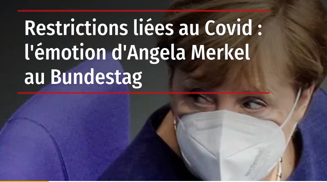 Restrictions liées au Covid : l'émotion d'Angela Merkel au Bundestag