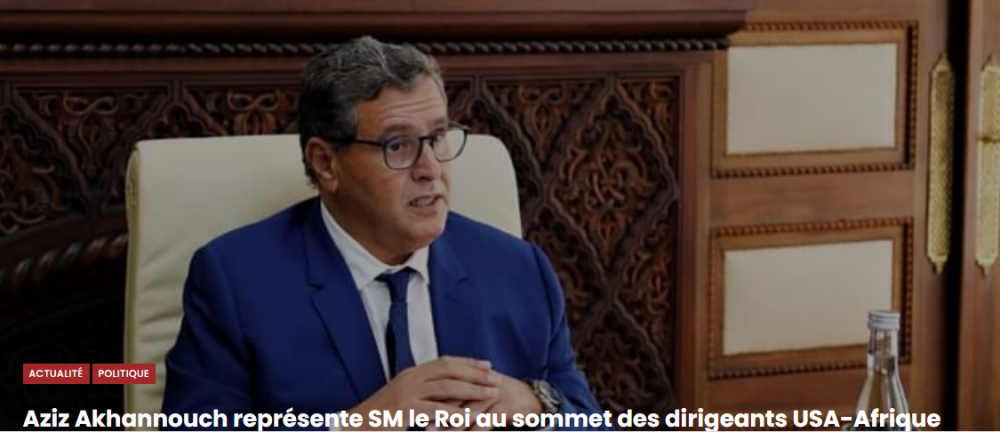 Aziz Akhannouch représente SM le Roi au sommet des dirigeants USA-Afrique