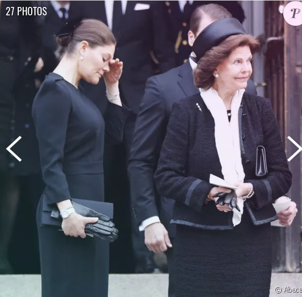 Victoria de Suède et le clan royal en deuil aux obsèques de la comtesse Dagmar