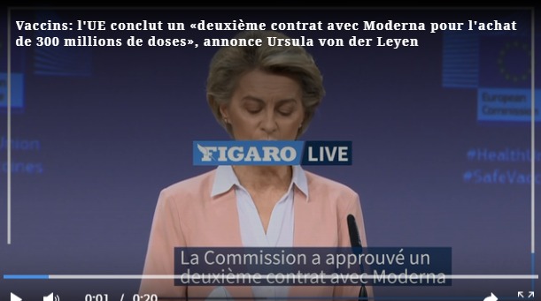 Vaccins : l'UE conclut un contrat avec Moderna pour acquérir 300 millions de doses supplémentaires