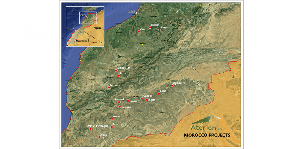 Maroc : Aterian note une minéralisation de cuivre à Akka et West Tazalaght