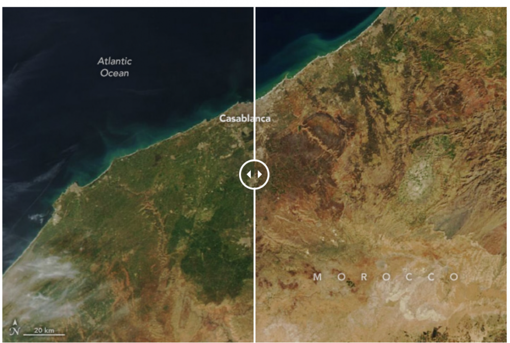 Des images de la NASA montrent l’aggravation de la sécheresse au Maroc