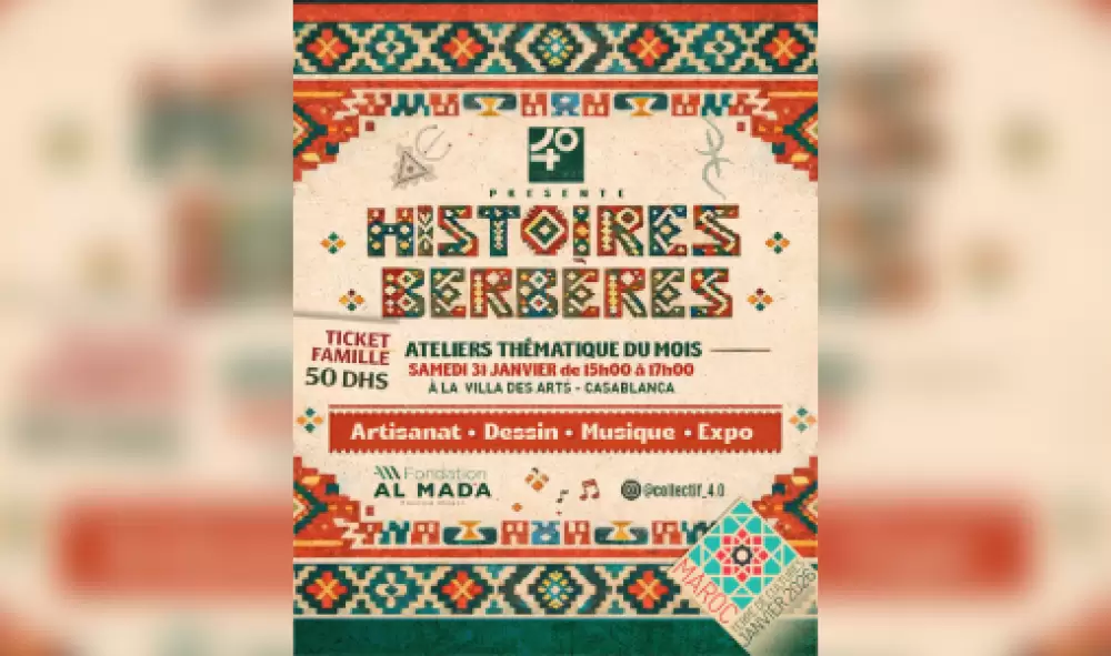 Casablanca: atelier créatif et immersif sous le thème “Histoires berbères”