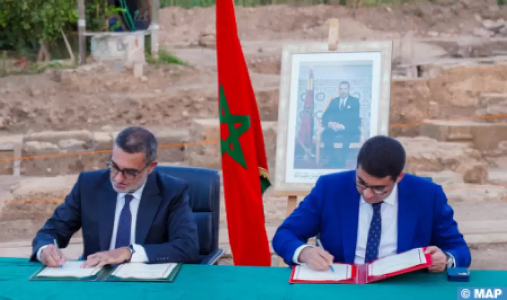 Signature d'une convention relative à la couverture médiatique des fouilles archéologiques dans les sites du Chellah et de Sijilmassa