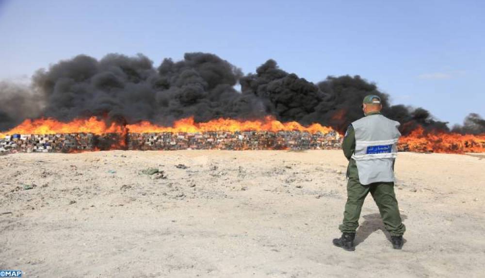 Plus de 8 tonnes de chira incinérées à Dakhla