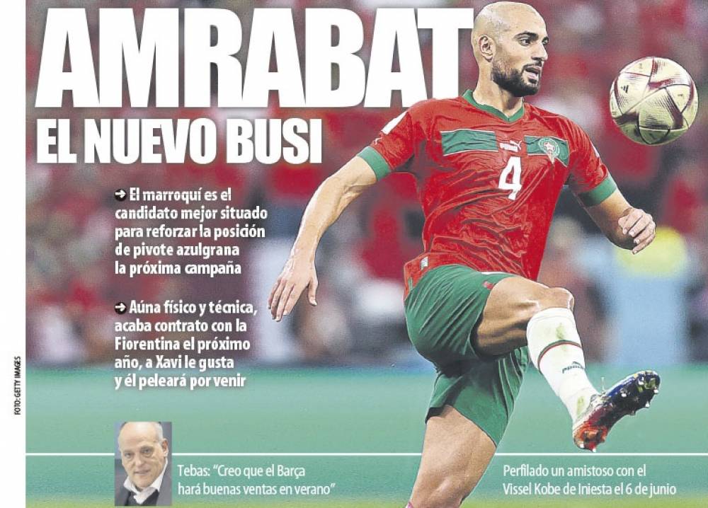 Sofyan Amrabat, le parfait successeur de Sergio Busquets au Barça (Mundo Deportivo)