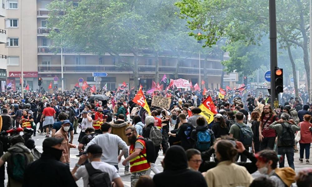 France-retraites: manifestation sous tension à Lyon pour la visite de Macron