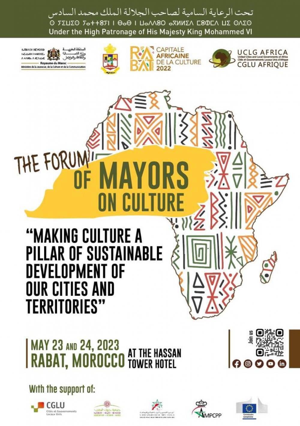 Forum à Rabat des Maires sur la culture : « Faire de la culture un pilier du développement durable de nos villes et de nos territoires »
