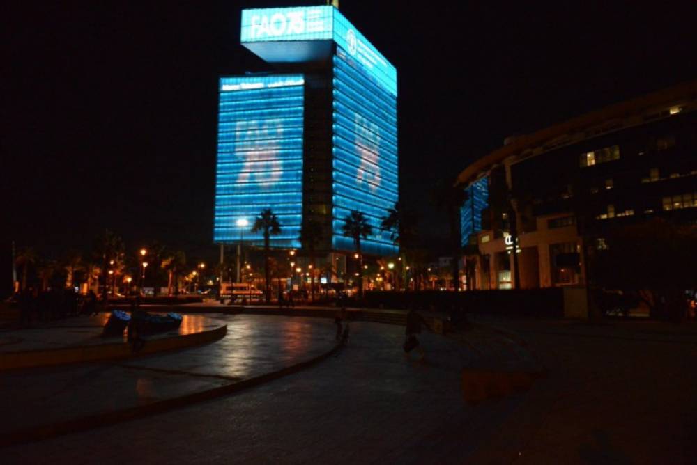 FAO : Rabat illuminée en bleu à l’occasion de la Journée mondiale de l'Alimentation