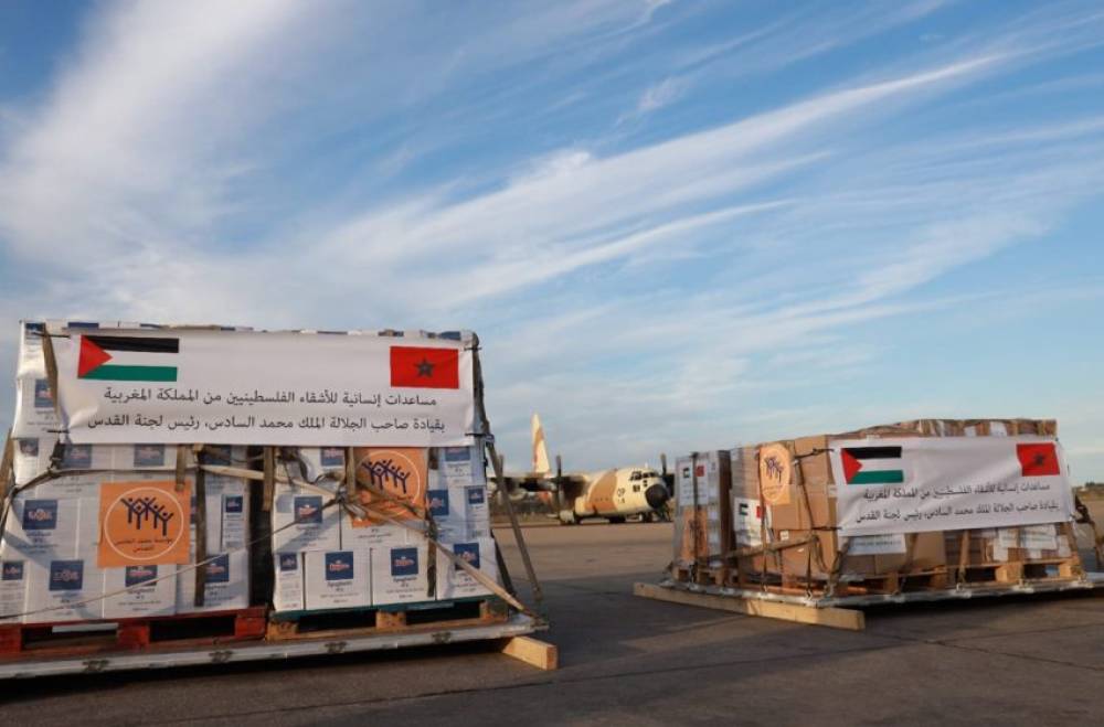 Arrivée en Egypte de deux avions militaires marocains transportant des aides pour les Palestiniens