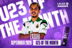 Liga : Yassir Zabiri élu meilleur joueur U23 en septembre
