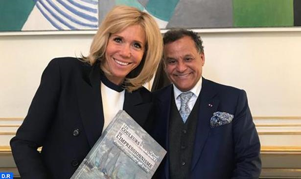 Mehdi Qotbi reçu à l’Elysée par Brigitte Macron