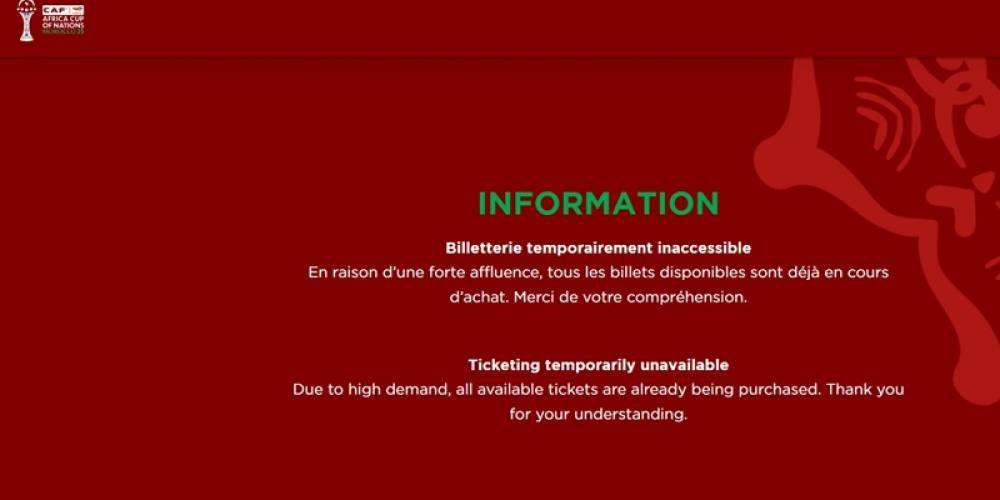 CAN 2025 : La plateforme de vente de billets déjà surbookée