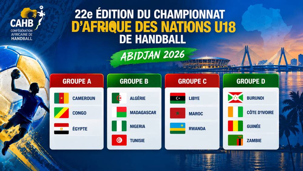 22e édition du Championnat d’Afrique des Nations U18 de handball : les Lionceaux dans le groupe C